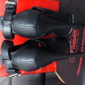 Pleaser leather heels. Size 8, 6-inch heels